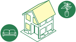 理想の住まいのイメージを具体化するイラスト