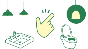 内装や設備の仕様を選ぶイラスト